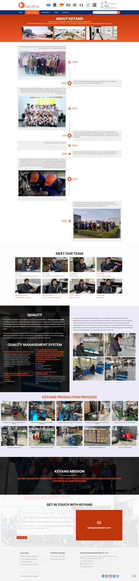 wordpress外贸建站公司案例：加热系统制造商 b2b外贸独立站 加热电缆、地热垫及相关配件和套件