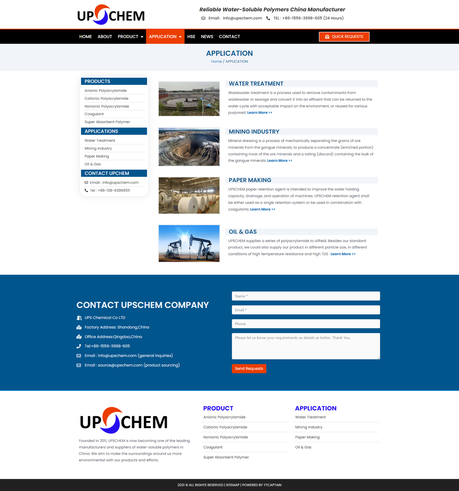 wordpress外贸建站公司案例：聚合物制造商 b2b外贸独立站 阴离子聚丙烯酰胺、阳离子聚丙烯酰胺、非离子聚丙烯酰胺、凝聚剂以及超级吸水聚合物