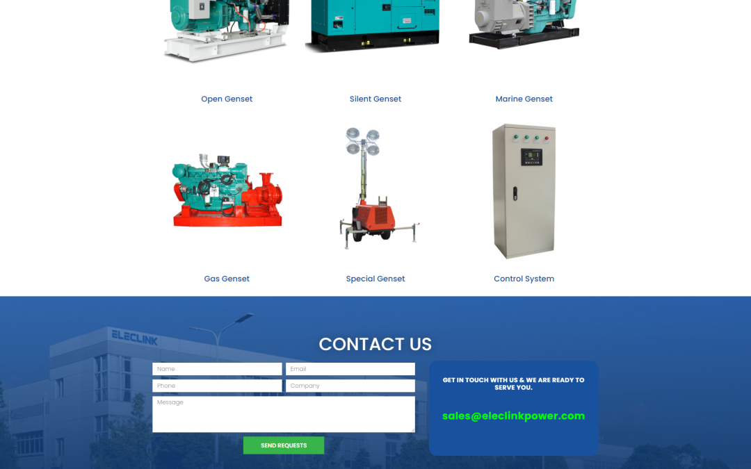 wordpress外贸建站公司案例：发电机组制造商 b2b外贸独立站 开放型、静音、船用、燃气及特殊发电机组