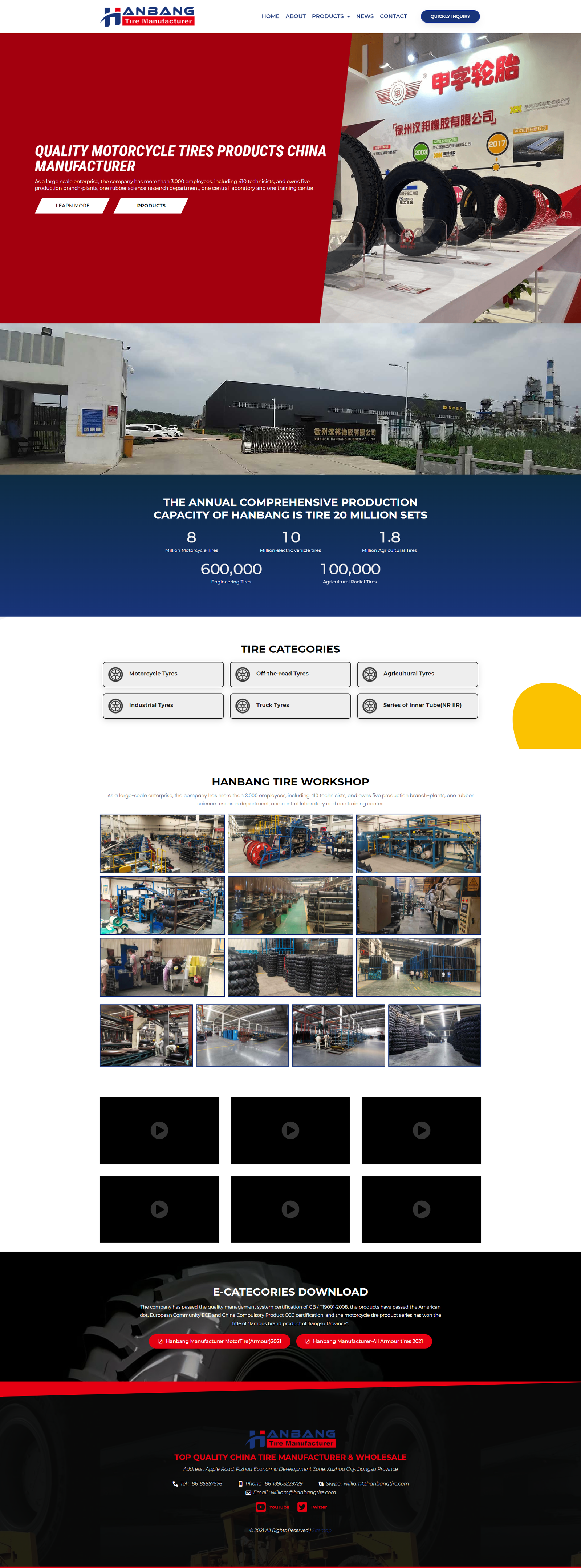 wordpress外贸建站公司案例：轮胎制造商和出口商 b2b外贸独立站 摩托车轮胎、越野轮胎、农业轮胎、工业轮胎、卡车轮胎