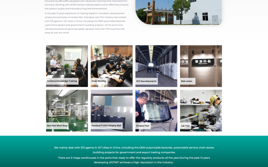 WordPress外贸建站公司案例：膜类产品制造商 B2B外贸独立站 油漆保护膜、汽车窗膜、建筑膜