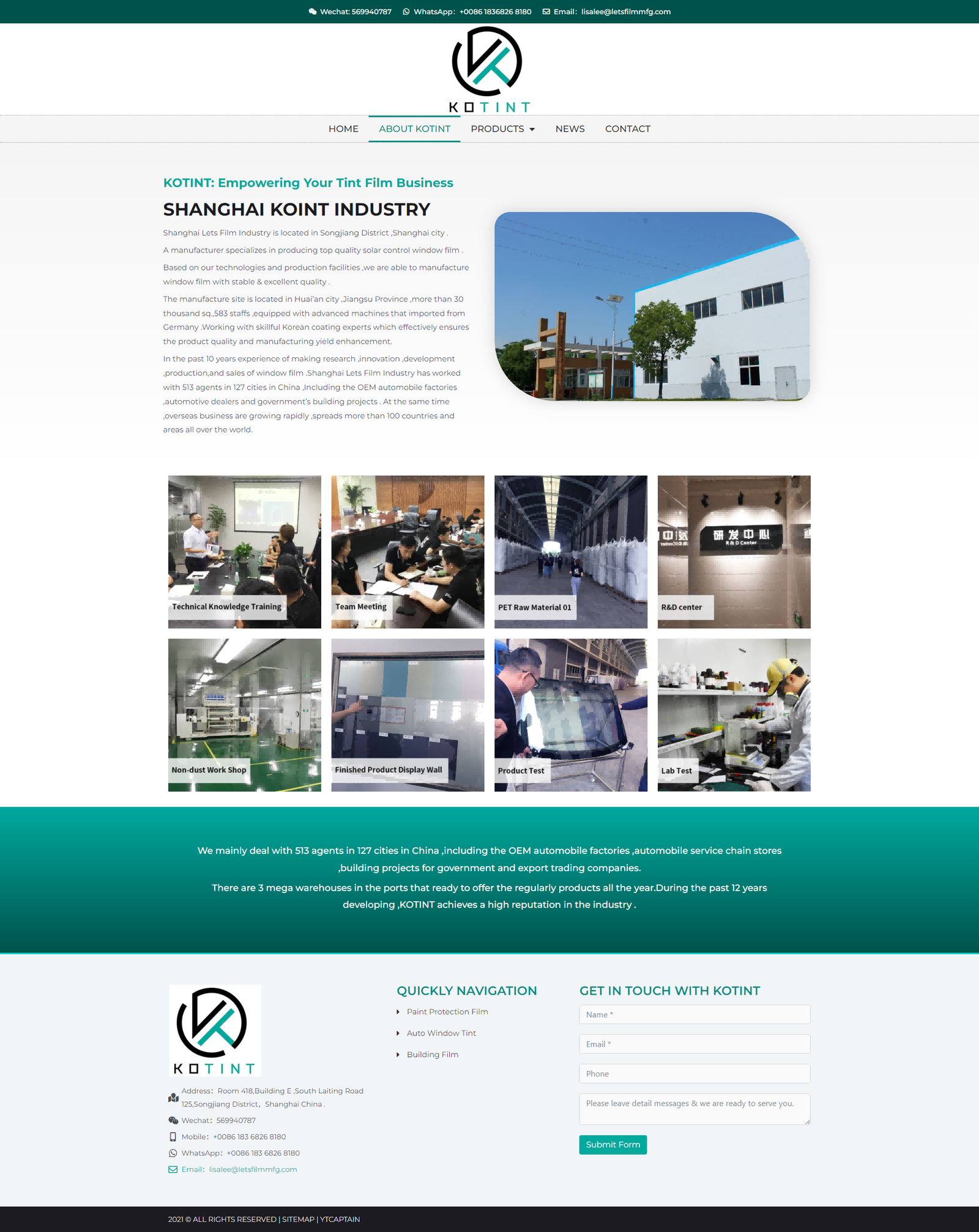 wordpress外贸建站公司案例：膜类产品制造商 b2b外贸独立站 油漆保护膜、汽车窗膜、建筑膜