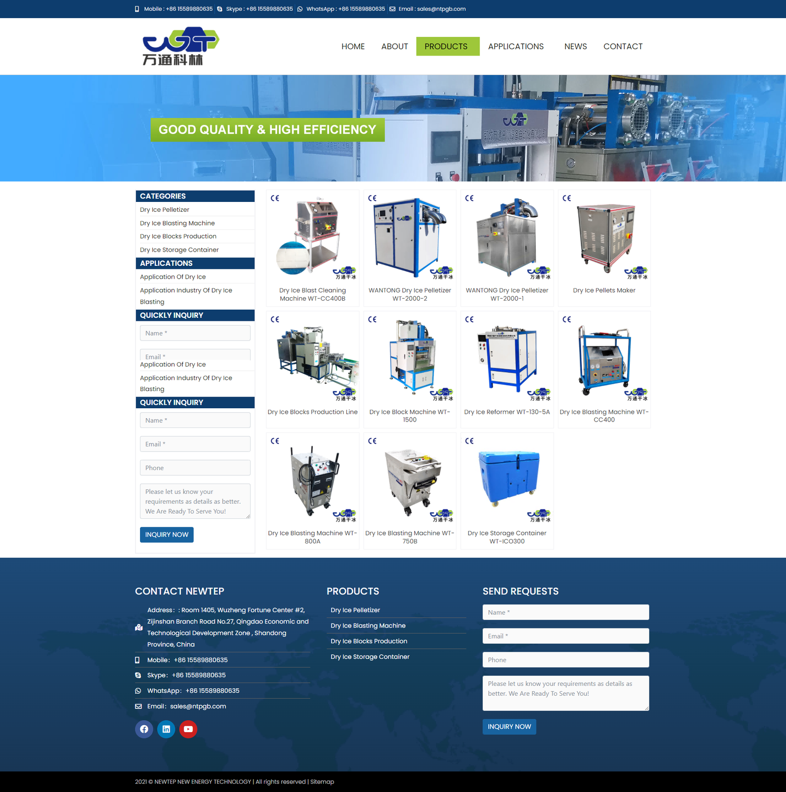 wordpress外贸建站公司案例:干冰设备制造商 b2b外贸独立站 干冰颗粒机、干冰喷砂机、干冰块生产设备、干冰储存容器 wordpress外贸建站公司案例:干冰设备制造商 b2b外贸独立站 干冰颗粒机、干冰喷砂机、干冰块生产设备、干冰储存容器