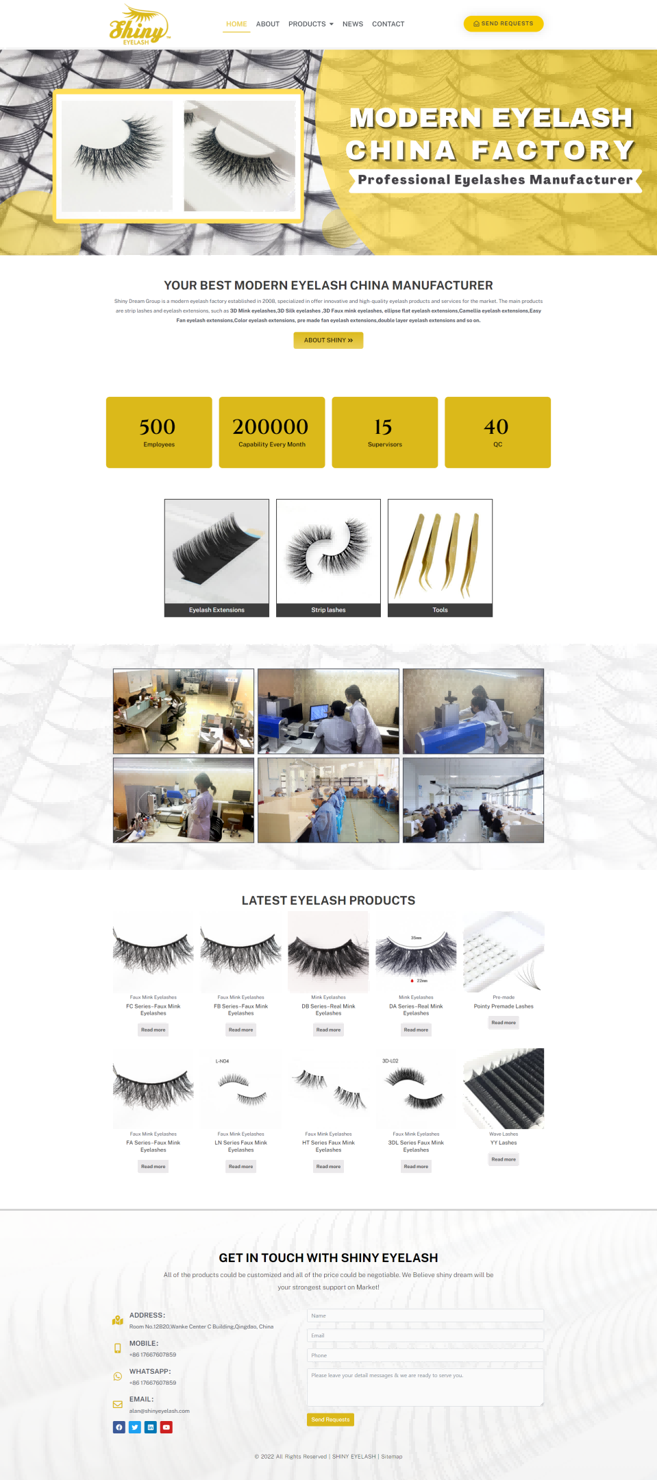 wordpress外贸建站公司案例：假睫毛制造商 b2b外贸独立站 睫毛延长、条状睫毛及各类假睫毛产品