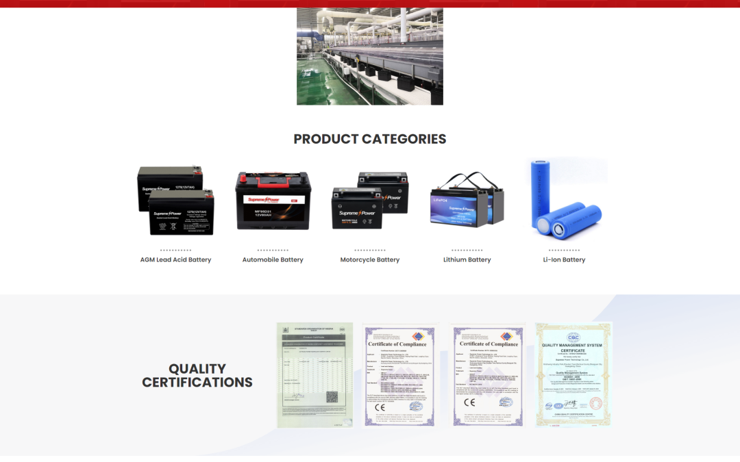 WordPress外贸建站公司案例：电池制造商 B2B外贸独立站 AGM铅酸电池、深循环电池、胶体电池、汽车电池、电动车电池、摩托车电池
