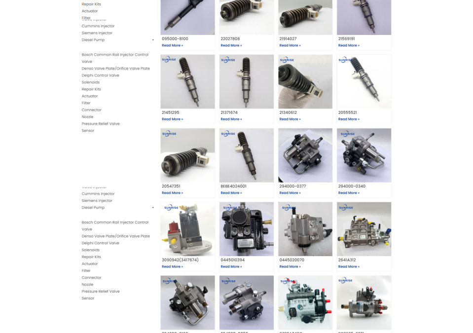 WordPress外贸建站公司案例：柴油喷射系统及共轨部件制造商 B2B外贸独立站 柴油喷射器、柴油泵及共轨系统核心组件
