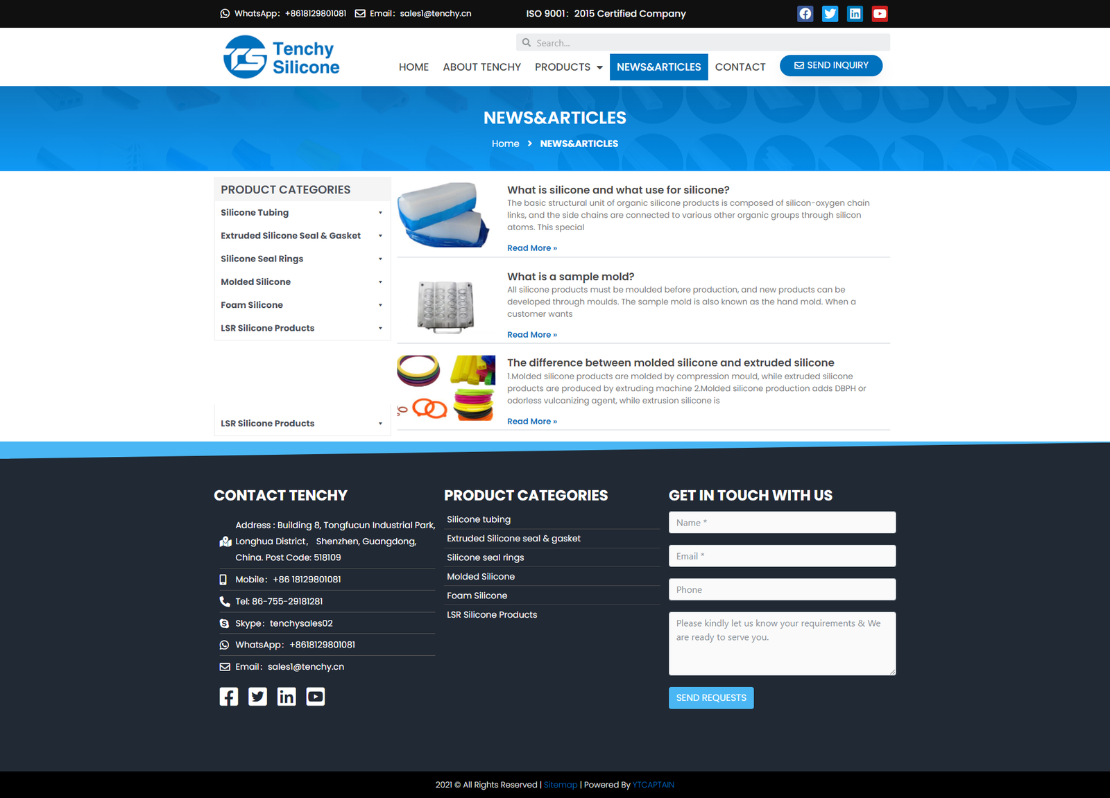 wordpress外贸建站公司案例：硅胶管和硅胶密封件制造商 b2b外贸独立站 硅胶管、挤出硅胶密封件和垫圈、硅胶密封圈、模压硅胶、泡沫硅胶