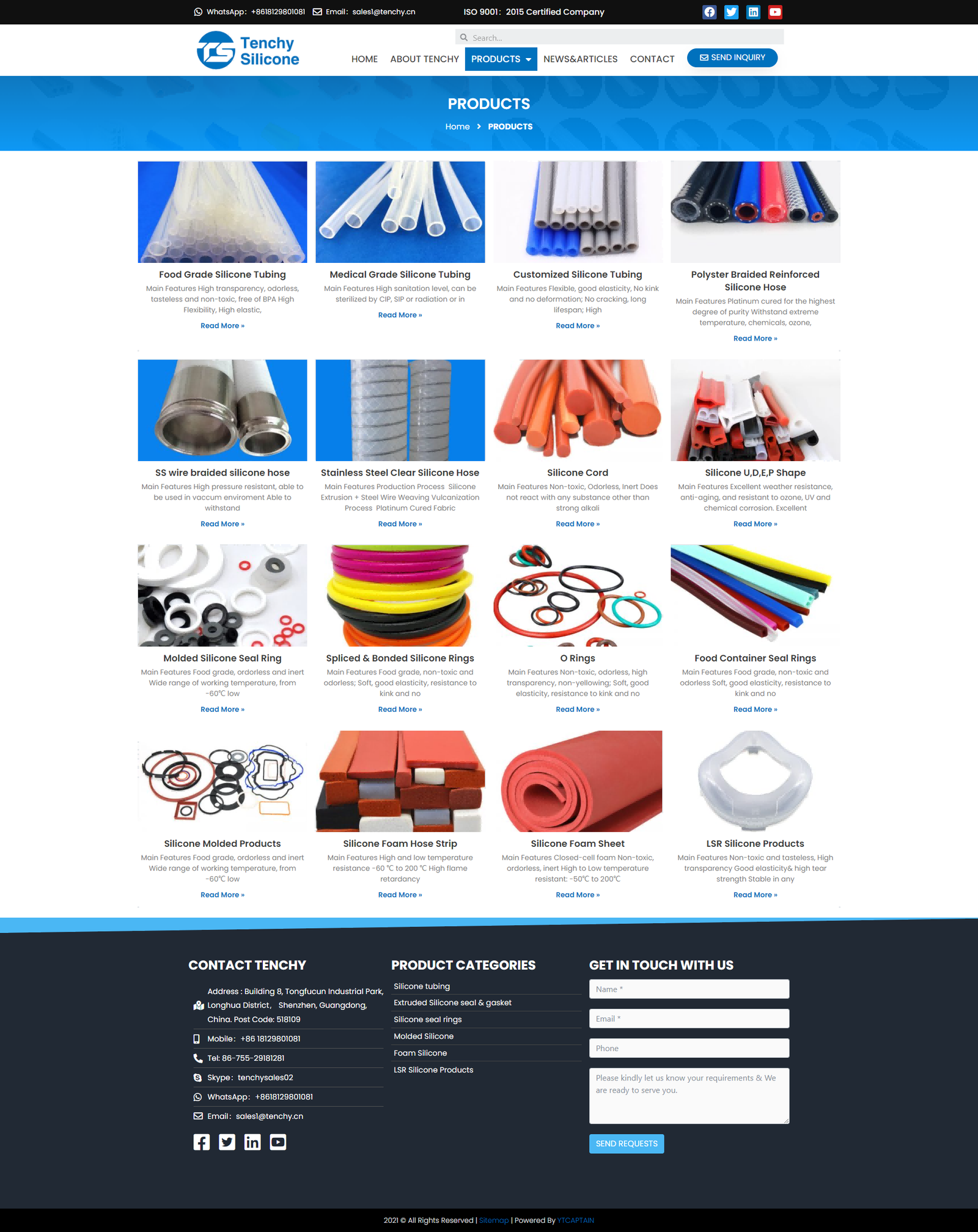 wordpress外贸建站公司案例：硅胶管和硅胶密封件制造商 b2b外贸独立站 硅胶管、挤出硅胶密封件和垫圈、硅胶密封圈、模压硅胶、泡沫硅胶